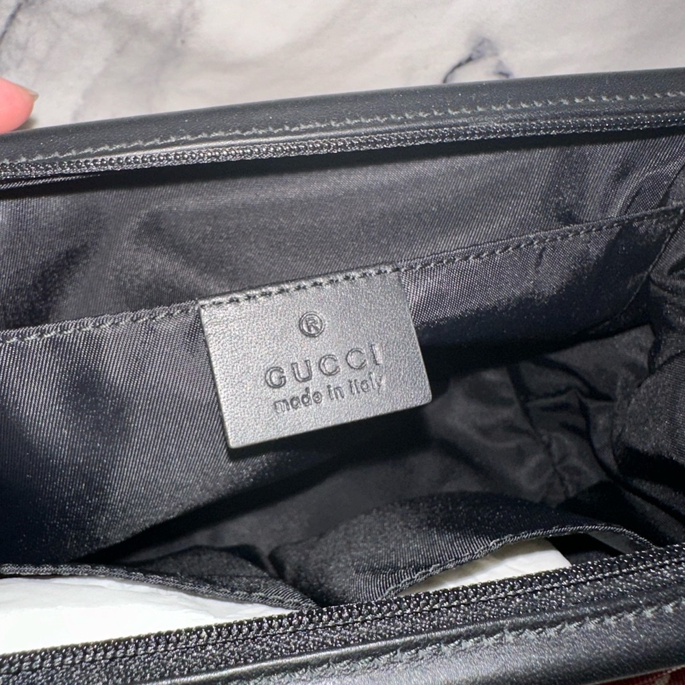 Gucci Cosmetic/Travel Case mini leopard painting in Red Brick/Nero NWT - Picture 5 of 11